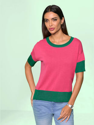 Pull à encolure ronde - Rick Cardona - Fuchsia-vert