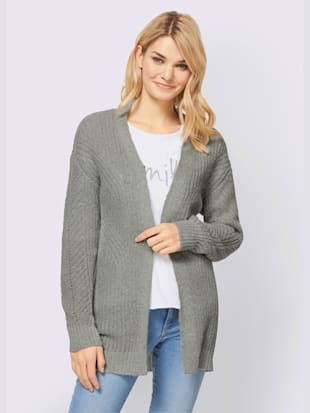Veste en tricot toucher doux et agréable - Linea Tesini - Gris Clair Chiné