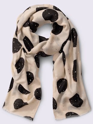 Foulard+agreables+à+porter+-++-+creme-noir