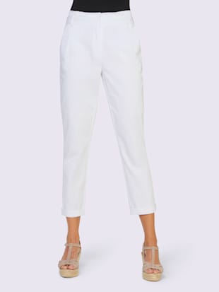 pantalon chino à retrousser - linea tesini - blanc