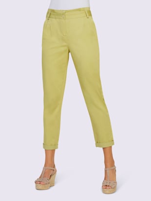 pantalon chino à retrousser - linea tesini - vert tilleul