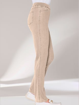 Pantalon droit classique avec ceinture élastique - - Sable