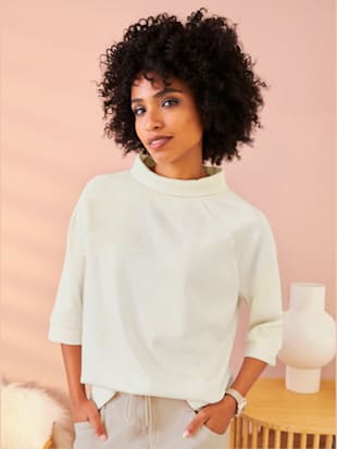 sweat-shirt mélange de modal doux - linea tesini - couleur ivoire