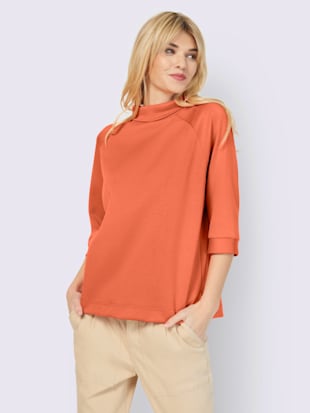 sweat-shirt mélange de modal doux - linea tesini - papaye
