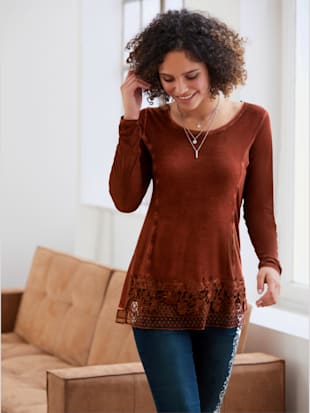 T-shirt viscose - Linea Tesini - Marron Rouge