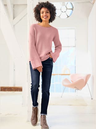 Pull structure côtelée douce - Linea Tesini - Hortensia