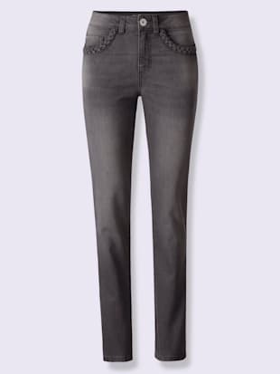 Jean push-up effet « push-up » pour un joli fessier - Linea Tesini - Gris Pierre-gris-denim