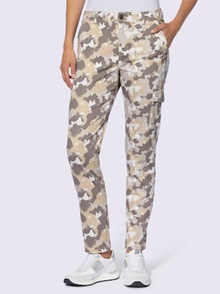 Pantalon+cargo+motif+camouflage+tendance+-+Mandarin+-+ecru-gris+clair+imprime