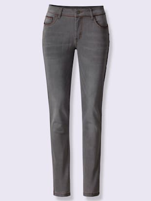 Jean push-up détails en qualité lisse - Linea Tesini - Denim Gris