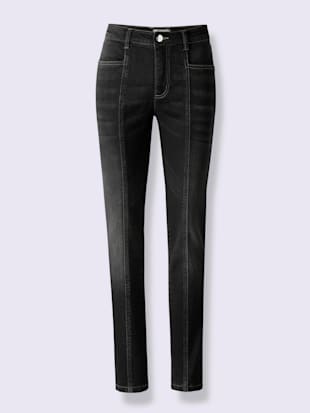 jean coutures de séparation flatteuses - best connection - noir denim