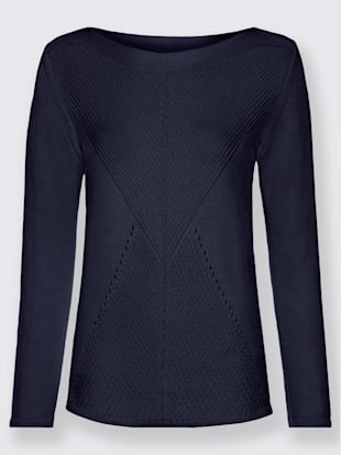 Pull à manches longues coupe affinante - - Marine