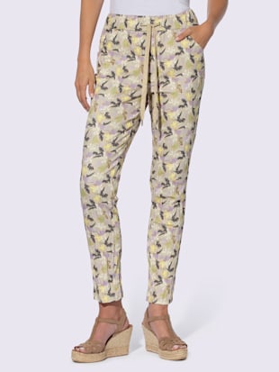 Pantalon+imprime+imprime+mode+-+Linea+Tesini+-+sable-ocre+imprime