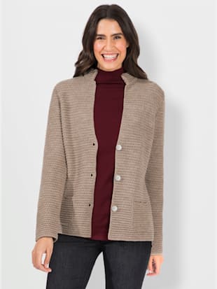 Veste en tricot laine mérinos de qualité - - Sésame Chiné