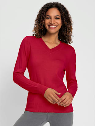 Pull à encolure en v pur coton - Collection L - Modalova