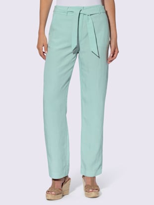 Pantalon+en+lin+qualite+lyocell+estivale+-+Linea+Tesini+-+menthe
