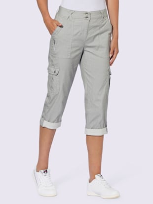 Pantalon+imprime+qualite+coton+-+Best+Connection+-+marine-ecru+à+rayures