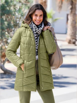 Veste longue en polyester recyclé -  - vert roseau