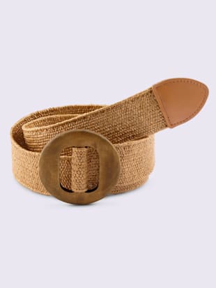Ceinture aspect raphia moderne -  - ambre