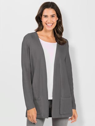 Cardigan structure côtelée - - Anthracite