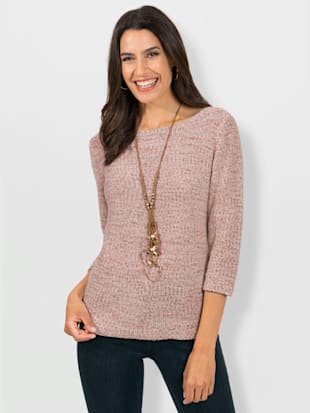 Pull aspect mailles à l'envers - - Couleur Poudre Chinée