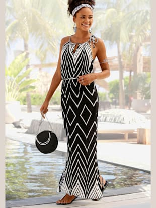 Robe longue imprimé - effet de couleur différent pour chaque pièce - LASCANA - Noir-blanc