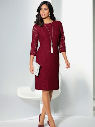 Robe en dentelle qualité coton - Fair Lady - Rouge Foncé