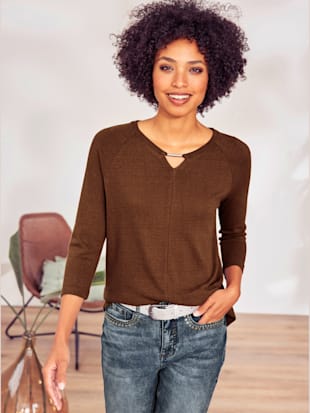 T-shirt bourrette de soie - Linea Tesini - Marron