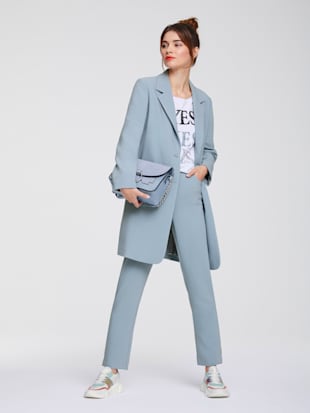 blazer long look tendance - rick cardona - gris-bleu