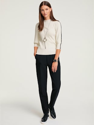 Pull tricot côtelé indéformable - Rick Cardona - Écru