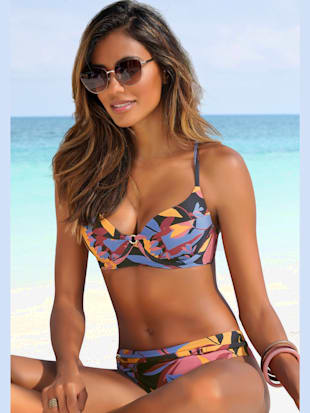 Maillot de bain à armatures imprimé feuilles abstrait - Sunseeker - Marine-rouille