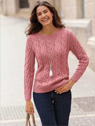 Pull 50% coton -  - bois de rose