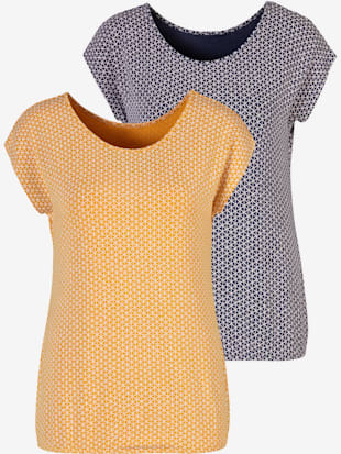 T-shirt lot de 2 pratique - Vivance - Jaune, Bleu