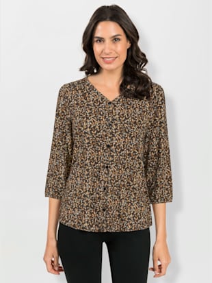 T-shirt imprimé viscose - - Graphite-ocre Imprimé