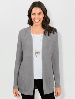 Veste en tricot qualité coton - - Gris Pierre