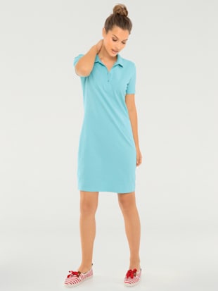 robe longueur au-dessus du genou, style polo - best connection - turquoise