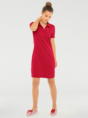 robe longueur au-dessus du genou, style polo - best connection - rouge