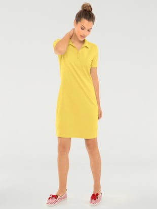 robe longueur au-dessus du genou, style polo - best connection - jaune