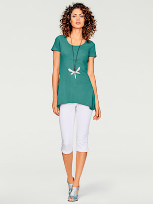 T-shirt long coupe évasée tendance - Linea Tesini - Émeraude