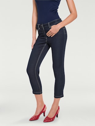 jeans effet ventre plat longueur 7/8 - ashley brooke - bleu denim