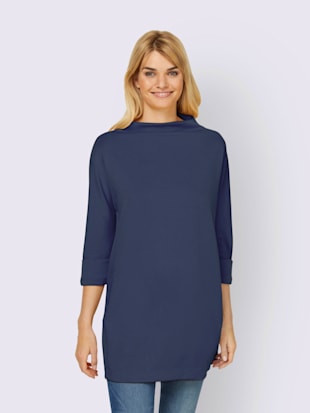 T-shirt long élasthanne - Linea Tesini - Bleu Foncé