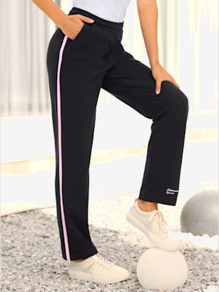 pantalon de loisirs passepoils contrastés affinants - catamaran sports - noir-rose