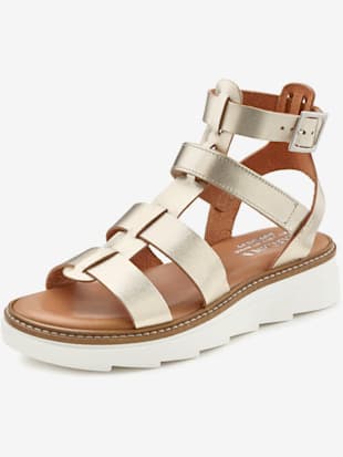 Sandales cuir de qualité - LASCANA - Couleur Doré