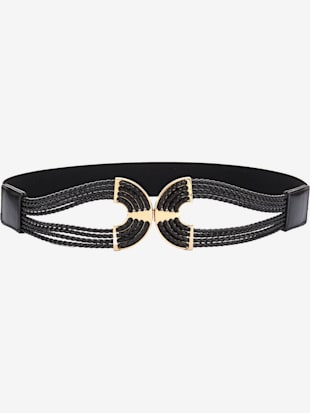 Ceinture+avec+boucle+decorative+à+crochets+avec+details+couleur+or+-+LASCANA+-+noir