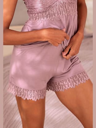 Short de nuit short avec détails en dentelle - LASCANA - Mauve