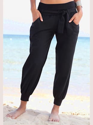 Pantalon de plage mélange de lins - Buffalo - Noir