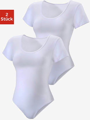 body t-shirt lot de 2 combinés t-shirt à manches courtes - vivance - blanc