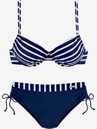 Maillot de bain à armatures rayures tendance - LASCANA - Marine-blanc