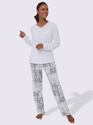 Pyjama jersey fin - wäschepur - Blanc-noir