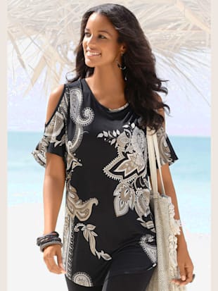 T-shirt long encolure ronde - LASCANA - Imprimé