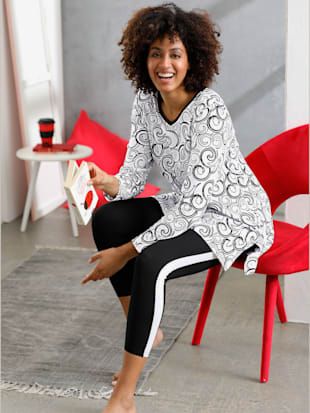 Pyjama jersey fin - wäschepur - Blanc-noir